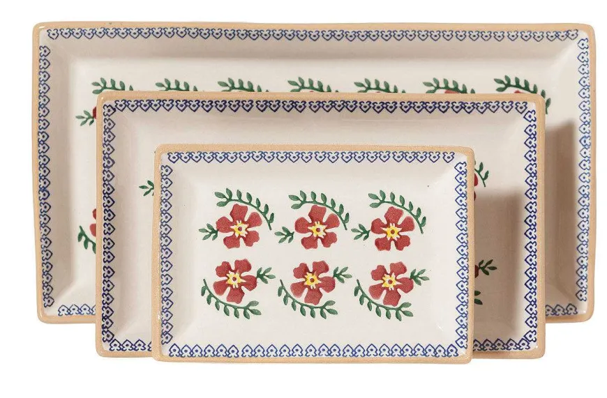 Online Nest Of 3 Rectangle Dishes Old Rose Old Rose