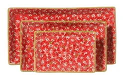 Shop Nest Of 3 Rectangle Dishes Lawn Red Plates