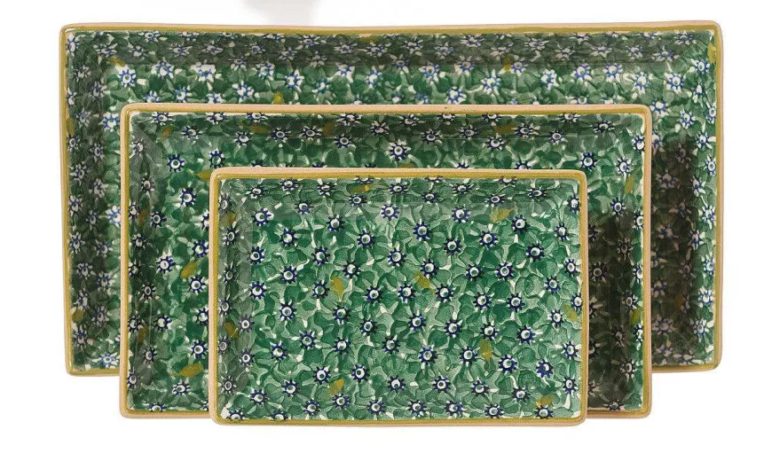 Online Nest Of 3 Rectangle Dishes Lawn Green St Patrick'S Day
