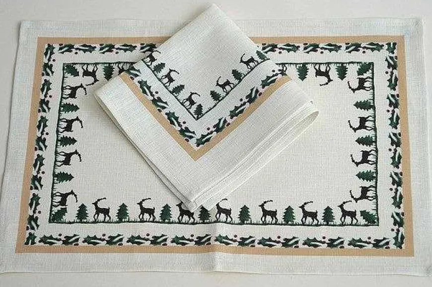 Shop Placemat Reindeer Linen Placemats