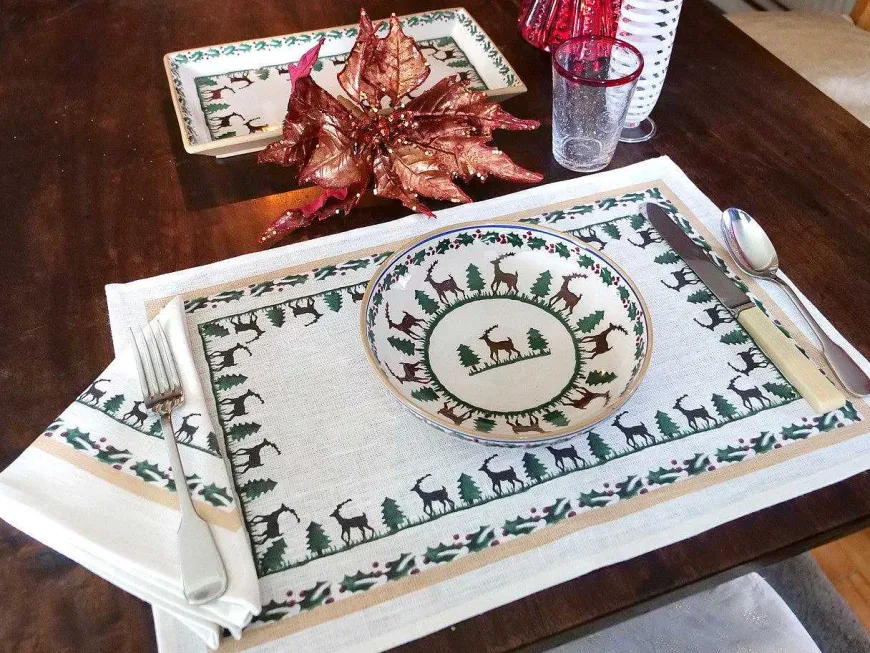 Shop Placemat Reindeer Linen Placemats