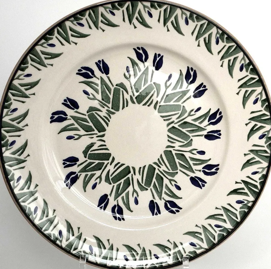 New Serving Plate Blue Blooms Mother'S Day