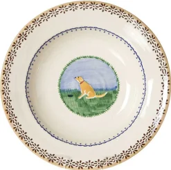 Cheap Set Of Four Pasta Bowls Dog Pattern Bowls