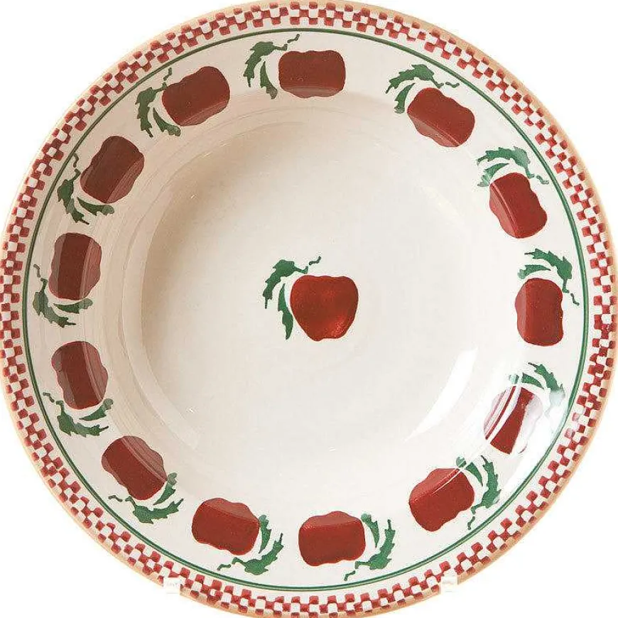 Cheap Set Of Four Pasta Bowls In Apple Pattern Bowls