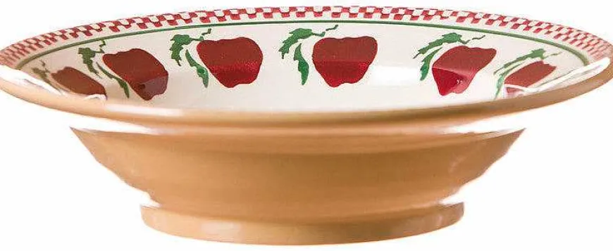 Clearance Set Of Four Pasta Bowls In Apple Pattern Apple
