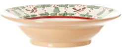 Clearance Set Of Four Pasta Bowls Winter Robin Bowls