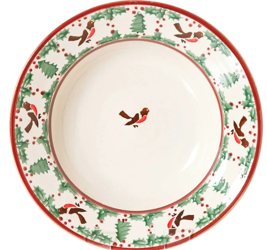 Discount Set Of Four Pasta Bowls Winter Robin Winter Robin