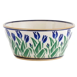 Best Sale Small Angled Bowl Blue Blooms Blue Blooms