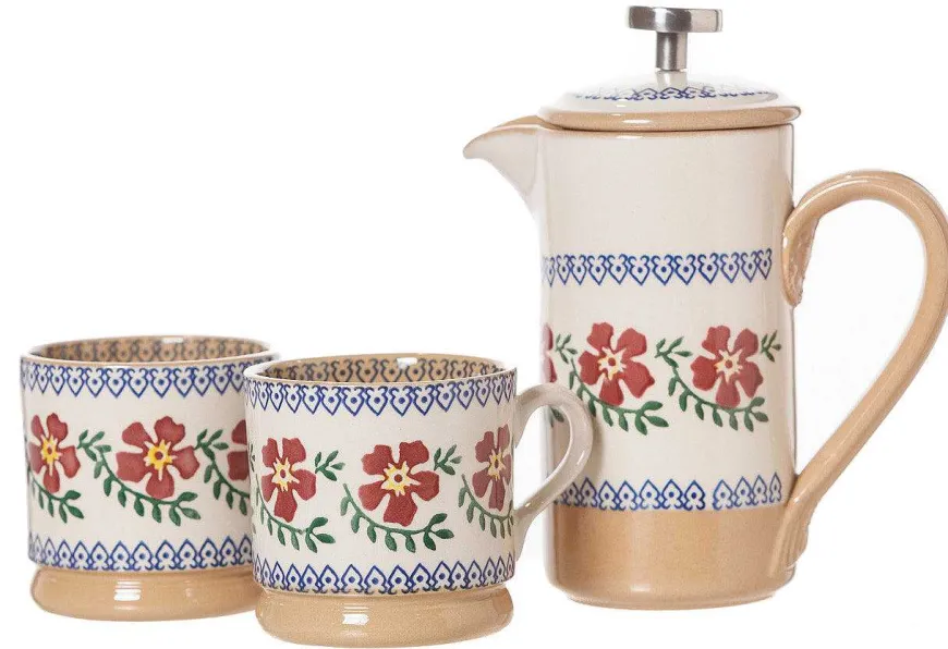 Fashion Small Cafetiere & 2 Small Mugs Old Rose Old Rose