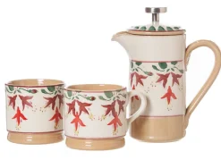 New Small Cafetiere & 2 Small Mugs Fuchsia Fuchsia