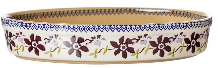 Hot Small Oval Oven Dish Clematis Food Lover'S Gifts