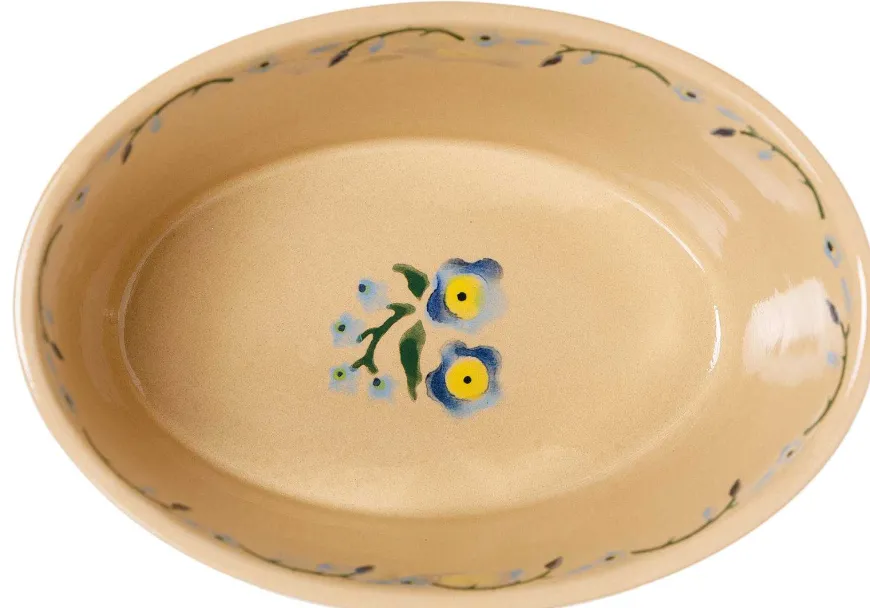 Hot Small Oval Pie Dish Forget Me Not Food Lover'S Gifts