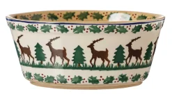 Hot Small Oval Pie Dish Reindeer Reindeer