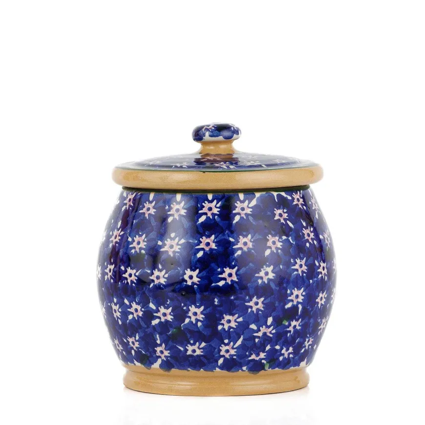 Best Small Round Lidded Jar Dark Blue Lawn Mother'S Day