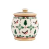 Clearance Small Round Lidded Jar Winter Robin House Warming Gifts