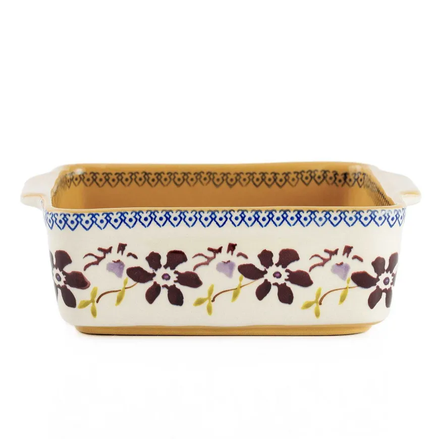 Store Small Square Oven Dish Clematis Food Lover'S Gifts