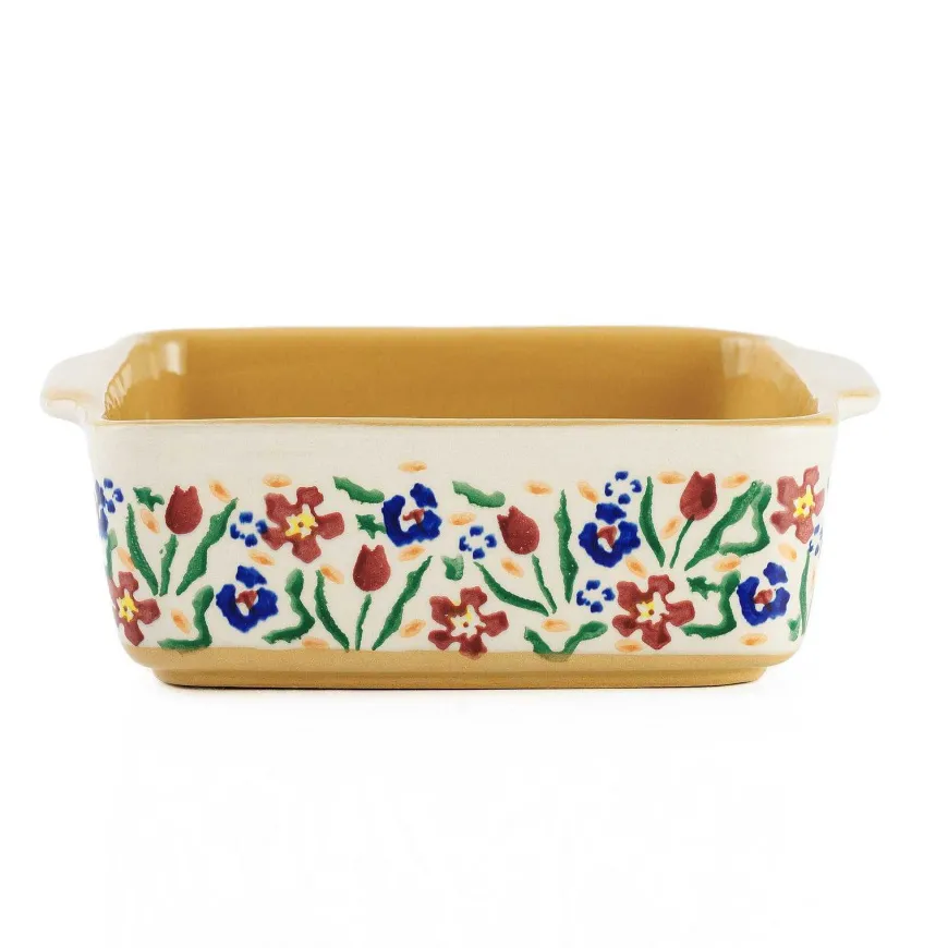 Hot Small Square Oven Dish Wild Flower Meadow Wedding Gifts