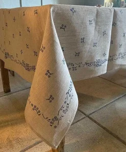 Flash Sale Tablecloth Forget Me Not Linen 55 X 99 Forget Me Not