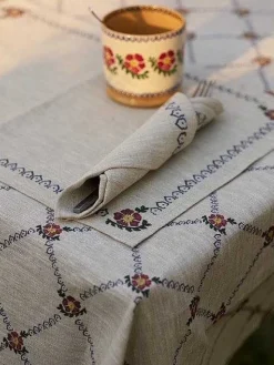 Clearance Tablecloth Old Rose Linen 55 X 99 House Warming Gifts