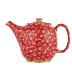Hot Teapot Red Lawn Serving