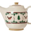 Best Sale Teapot Winter Robin Serving