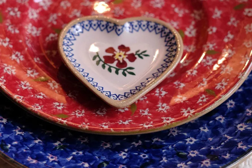 Best Tiny Heart Plate Old Rose Valentine'S Day