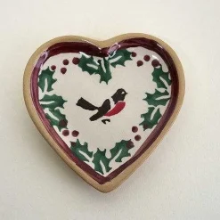 Best Sale Tiny Heart Plate Winter Robin Plates