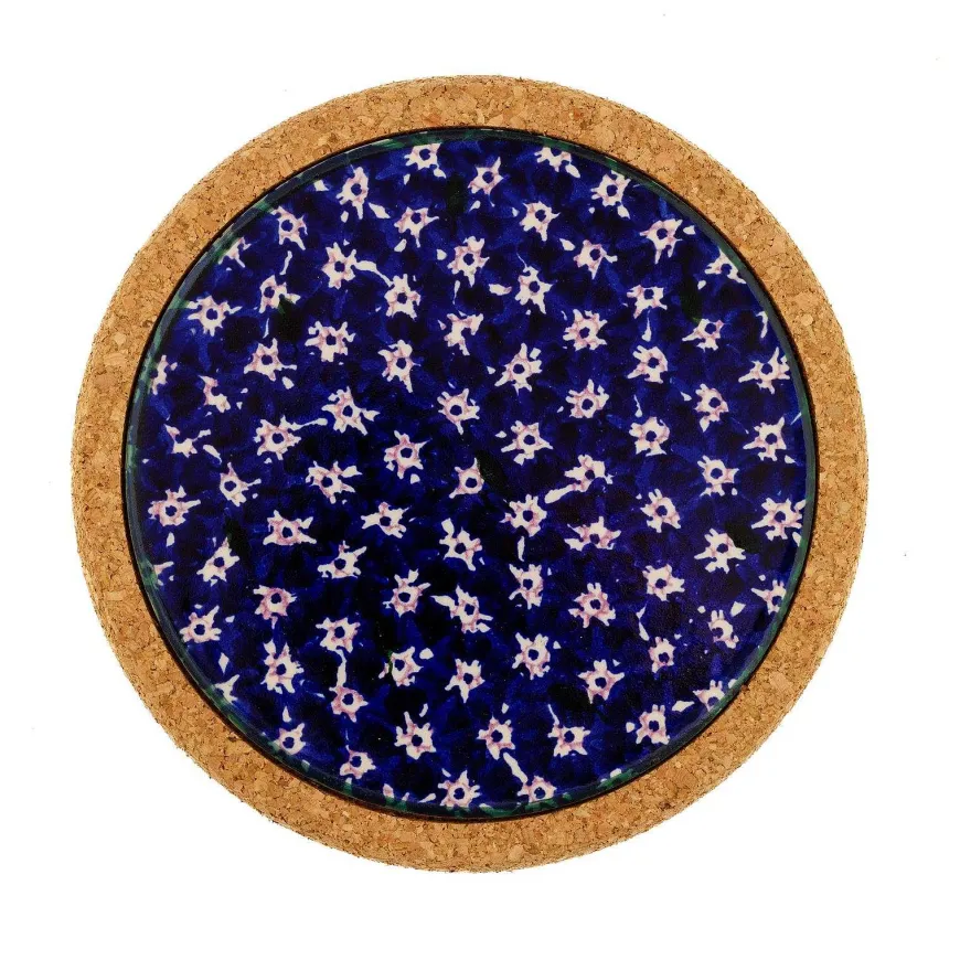 New Trivet Round Dark Blue Lawn Tile Trivets
