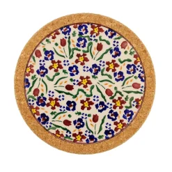 Fashion Trivet Round Wildflower Meadow Tile Trivets